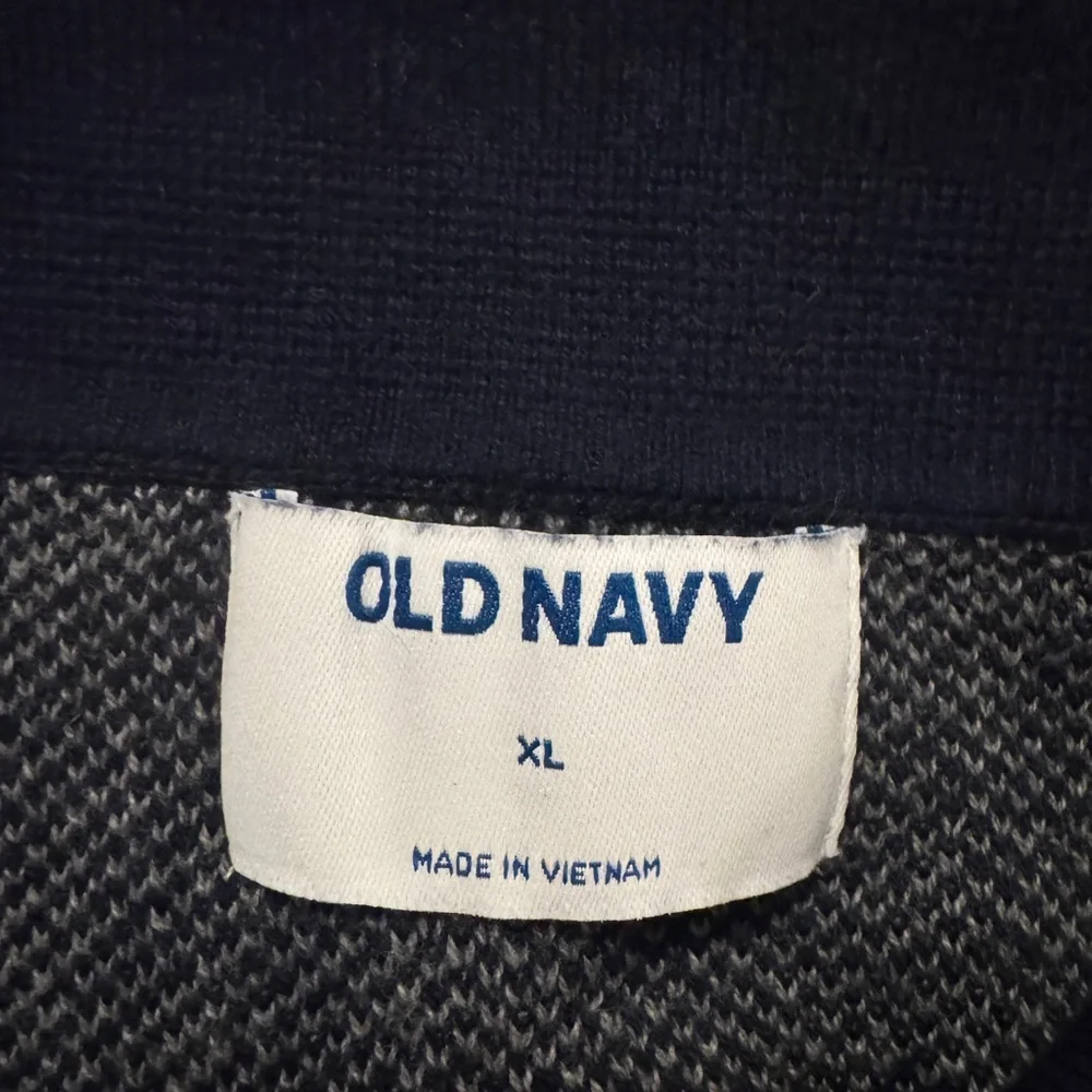Old Navy Men's Navy Short-Sleeve Button Polo with Pinstripes